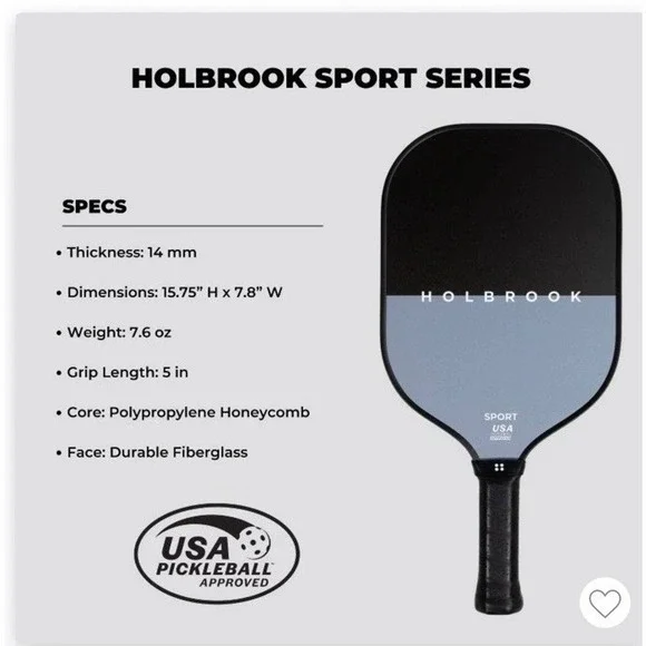Holbrook Pickleball Paddle - Midnight: Polypropylene Core, Medium Flex - Picture 3 of 5